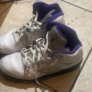Jordan White and Purple Women's Sneakers